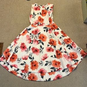 Calvin Klein White Floral Dress Size 10